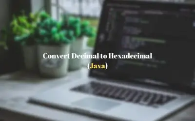 Java – How to convert Decimal number to Hexa-Decimal?